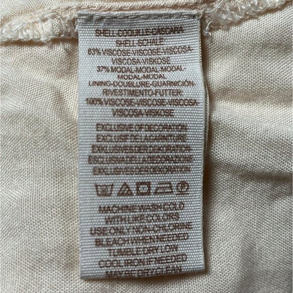 Free People Falling Water Tunic Embroidered Flutter Sleeve Cream Bohemian Relaxe - Picture 10 of 11